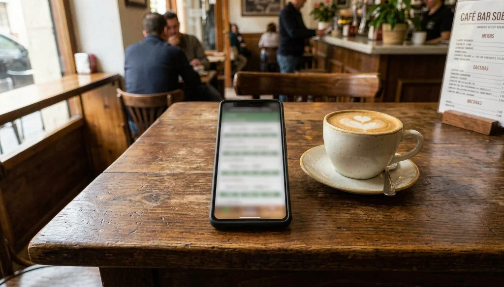 Smartphone mostrando una aplicación de apuestas deportivas sobre un mapa de España